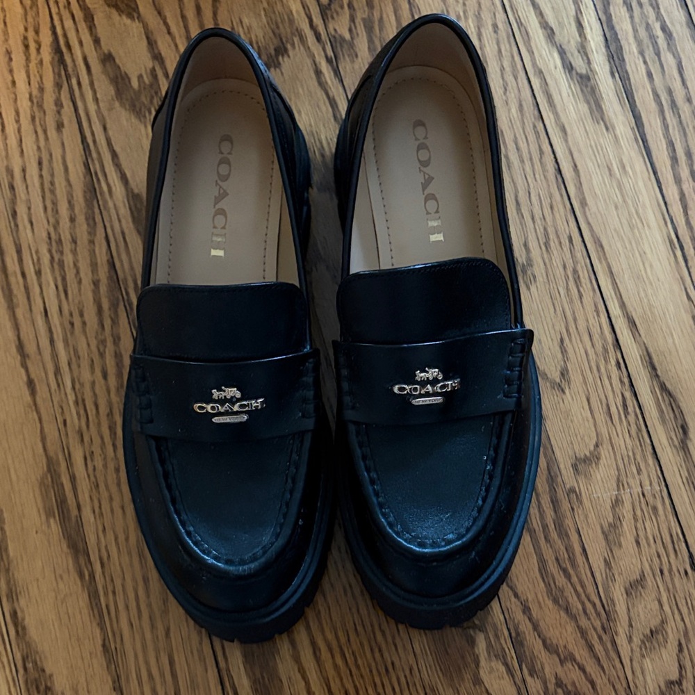 Coach Black Leather Loafers
